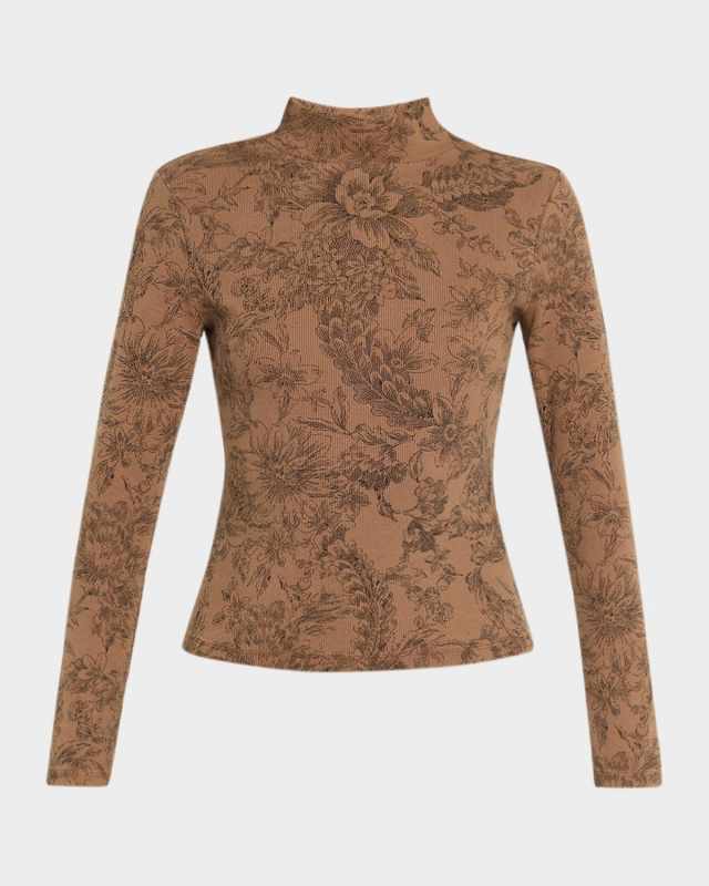 Nate Floral Mock-Neck Top